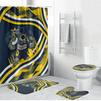 Cowboys Rugby Mascot Bathroom Set Fierce Athlete Graphic in Sports Style