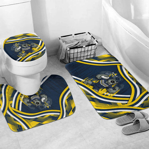 Cowboys Rugby Mascot Bathroom Set Fierce Athlete Graphic in Sports Style