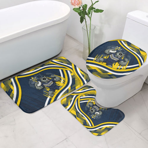 Cowboys Rugby Mascot Bathroom Set Fierce Athlete Graphic in Sports Style