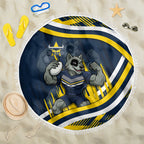Cowboys Rugby Mascot Beach Blanket Fierce Athlete Graphic in Sports Style