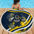Cowboys Rugby Mascot Beach Blanket Fierce Athlete Graphic in Sports Style