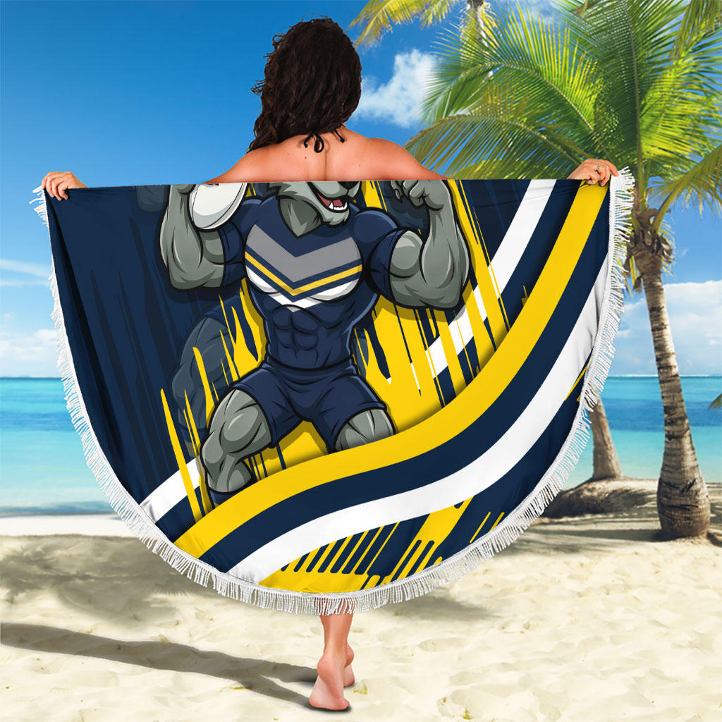 Cowboys Rugby Mascot Beach Blanket Fierce Athlete Graphic in Sports Style