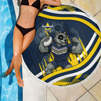 Cowboys Rugby Mascot Beach Blanket Fierce Athlete Graphic in Sports Style