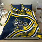 Cowboys Rugby Mascot Bedding Set Fierce Athlete Graphic in Sports Style