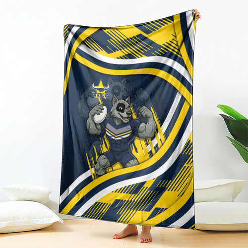 Cowboys Rugby Mascot Blanket Fierce Athlete Graphic in Sports Style