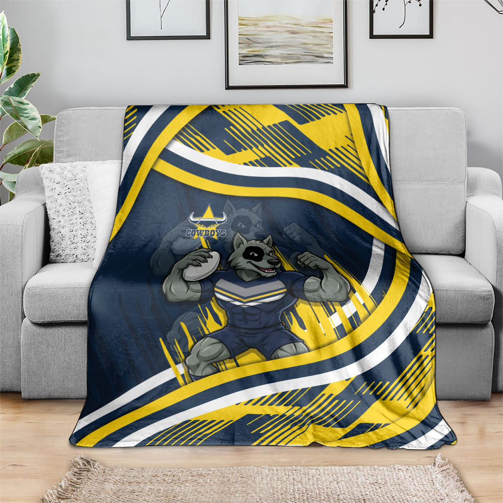 Cowboys Rugby Mascot Blanket Fierce Athlete Graphic in Sports Style