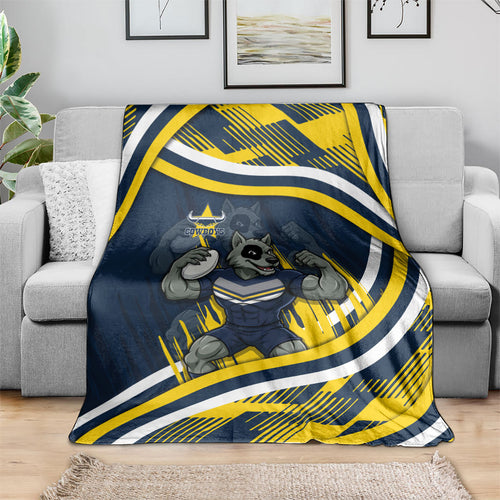 Cowboys Rugby Mascot Blanket Fierce Athlete Graphic in Sports Style