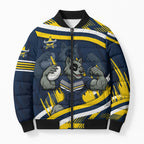 Cowboys Rugby Mascot Bomber Puffer Jacket Fierce Athlete Graphic in Sports Style