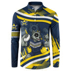 Cowboys Rugby Mascot Button Sweatshirt Fierce Athlete Graphic in Sports Style