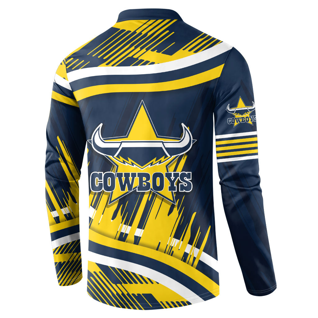Cowboys Rugby Mascot Button Sweatshirt Fierce Athlete Graphic in Sports Style
