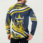 Cowboys Rugby Mascot Button Sweatshirt Fierce Athlete Graphic in Sports Style