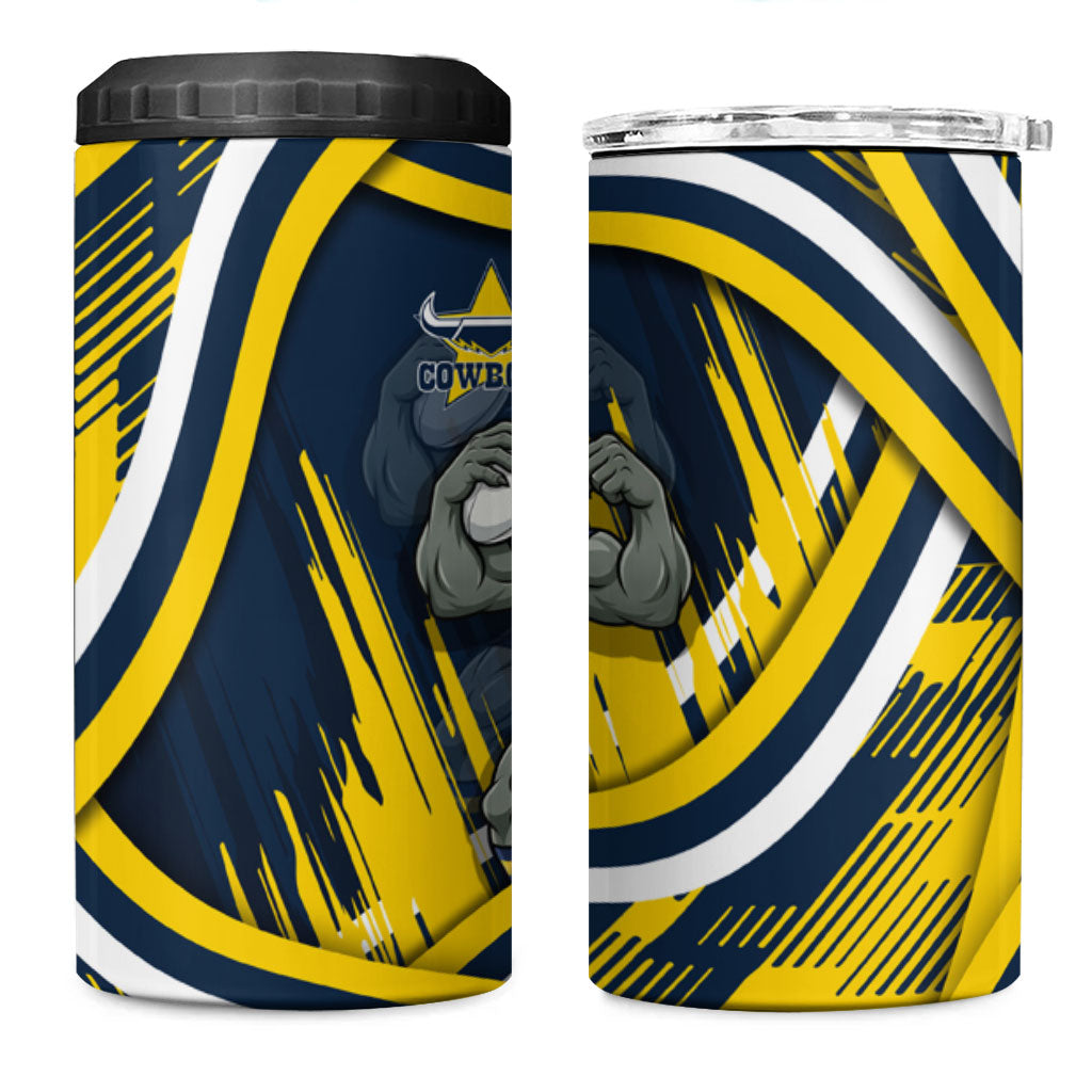 Cowboys Rugby Mascot 4 in 1 Can Cooler Tumbler Fierce Athlete Graphic in Sports Style