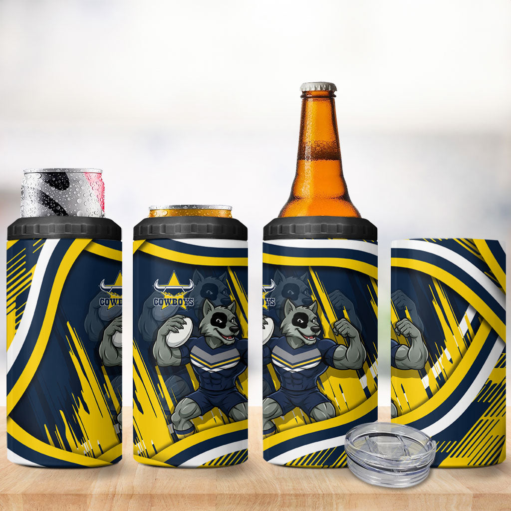 Cowboys Rugby Mascot 4 in 1 Can Cooler Tumbler Fierce Athlete Graphic in Sports Style