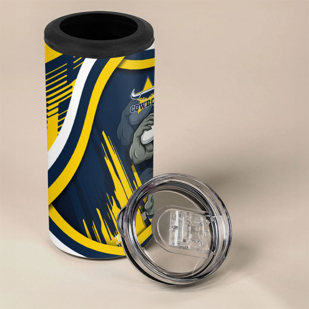 Cowboys Rugby Mascot 4 in 1 Can Cooler Tumbler Fierce Athlete Graphic in Sports Style