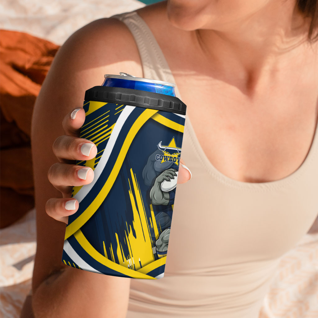Cowboys Rugby Mascot 4 in 1 Can Cooler Tumbler Fierce Athlete Graphic in Sports Style