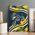 Cowboys Rugby Mascot Canvas Wall Art Fierce Athlete Graphic in Sports Style