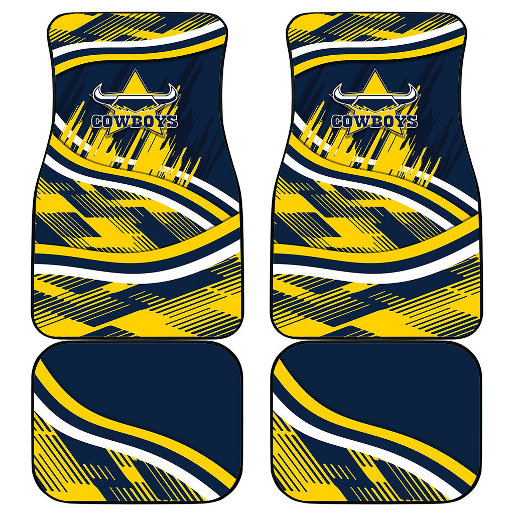 Cowboys Rugby Mascot Car Mats Fierce Athlete Graphic in Sports Style
