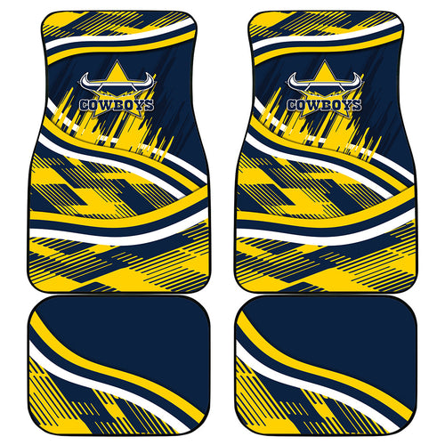 Cowboys Rugby Mascot Car Mats Fierce Athlete Graphic in Sports Style