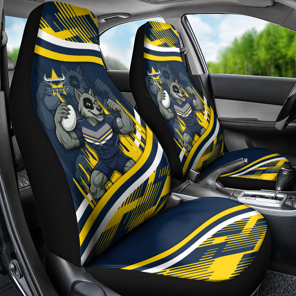 Cowboys Rugby Mascot Car Seat Cover Fierce Athlete Graphic in Sports Style
