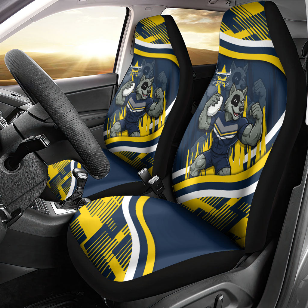 Cowboys Rugby Mascot Car Seat Cover Fierce Athlete Graphic in Sports Style
