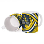 Cowboys Rugby Mascot Ceramic Mug Fierce Athlete Graphic in Sports Style