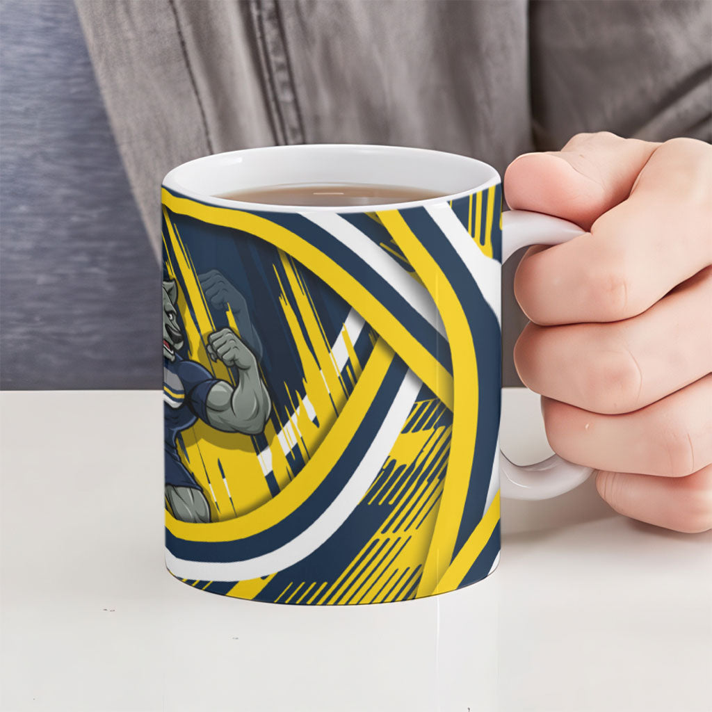Cowboys Rugby Mascot Ceramic Mug Fierce Athlete Graphic in Sports Style
