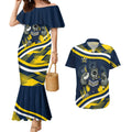 Cowboys Rugby Mascot Couples Matching Mermaid Dress and Hawaiian Shirt Fierce Athlete Graphic in Sports Style