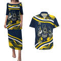 Cowboys Rugby Mascot Couples Matching Puletasi and Hawaiian Shirt Fierce Athlete Graphic in Sports Style