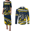 Cowboys Rugby Mascot Couples Matching Puletasi and Long Sleeve Button Shirt Fierce Athlete Graphic in Sports Style