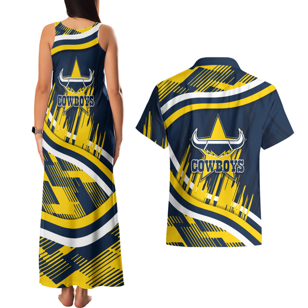 Cowboys Rugby Mascot Couples Matching Tank Maxi Dress and Hawaiian Shirt Fierce Athlete Graphic in Sports Style