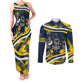 Cowboys Rugby Mascot Couples Matching Tank Maxi Dress and Long Sleeve Button Shirt Fierce Athlete Graphic in Sports Style