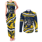Cowboys Rugby Mascot Couples Matching Tank Maxi Dress and Long Sleeve Button Shirt Fierce Athlete Graphic in Sports Style