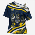 Cowboys Rugby Mascot Cross Shoulder Shirt Fierce Athlete Graphic in Sports Style