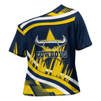 Cowboys Rugby Mascot Cross Shoulder Shirt Fierce Athlete Graphic in Sports Style