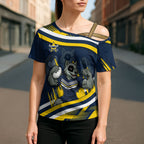 Cowboys Rugby Mascot Cross Shoulder Shirt Fierce Athlete Graphic in Sports Style
