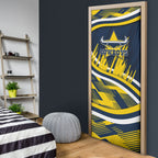 Cowboys Rugby Mascot Door Cover Fierce Athlete Graphic in Sports Style
