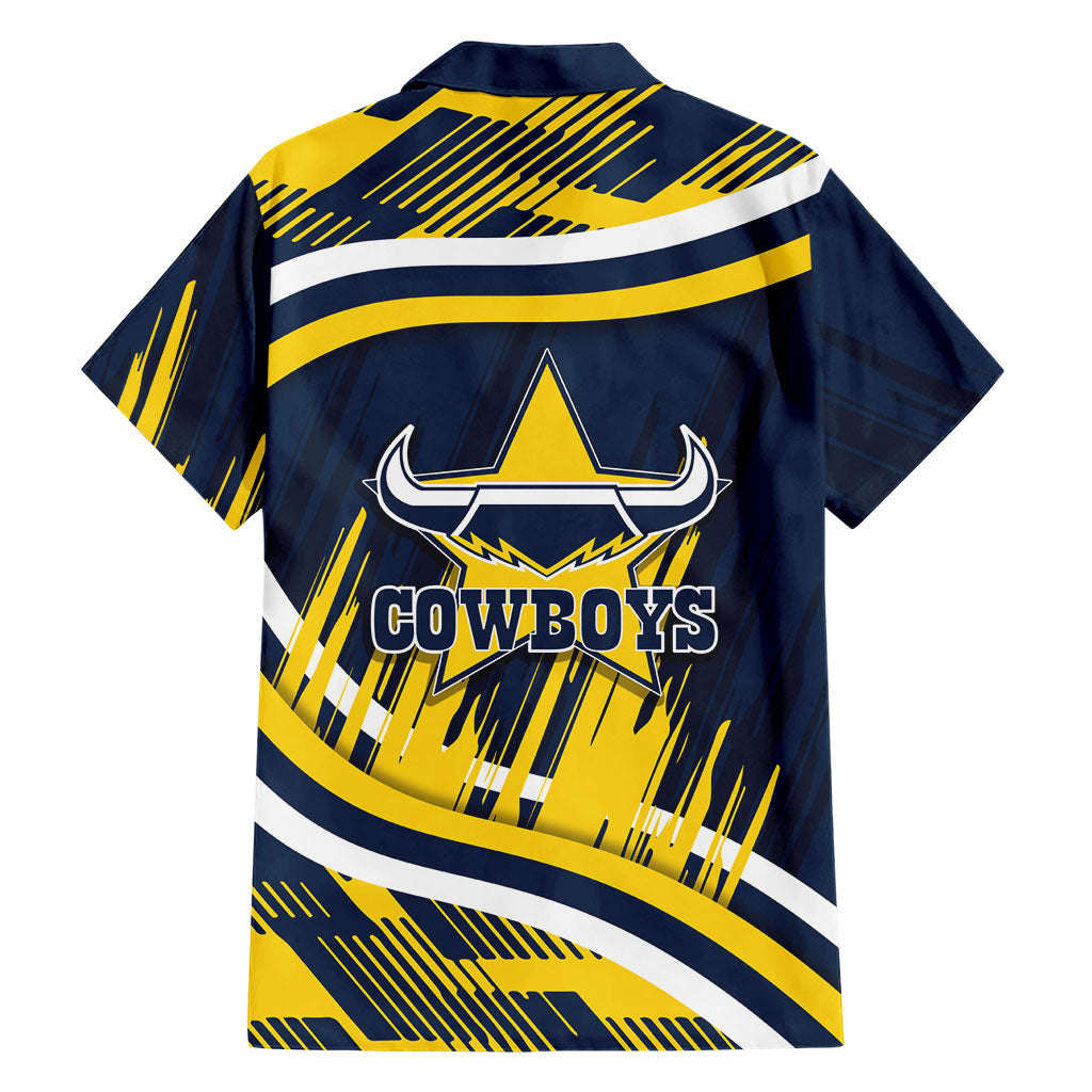 Cowboys Rugby Mascot Family Matching Off The Shoulder Long Sleeve Dress and Hawaiian Shirt Fierce Athlete Graphic in Sports Style
