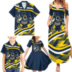 Cowboys Rugby Mascot Family Matching Summer Maxi Dress and Hawaiian Shirt Fierce Athlete Graphic in Sports Style