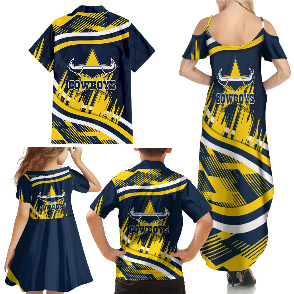 Cowboys Rugby Mascot Family Matching Summer Maxi Dress and Hawaiian Shirt Fierce Athlete Graphic in Sports Style