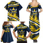 Cowboys Rugby Mascot Family Matching Summer Maxi Dress and Hawaiian Shirt Fierce Athlete Graphic in Sports Style