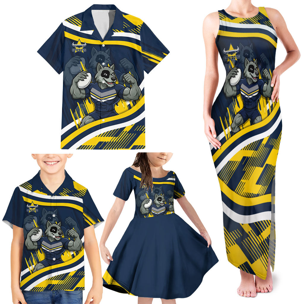 Cowboys Rugby Mascot Family Matching Tank Maxi Dress and Hawaiian Shirt Fierce Athlete Graphic in Sports Style