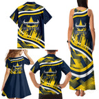 Cowboys Rugby Mascot Family Matching Tank Maxi Dress and Hawaiian Shirt Fierce Athlete Graphic in Sports Style