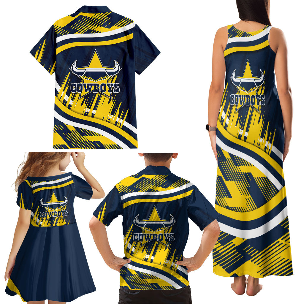 Cowboys Rugby Mascot Family Matching Tank Maxi Dress and Hawaiian Shirt Fierce Athlete Graphic in Sports Style
