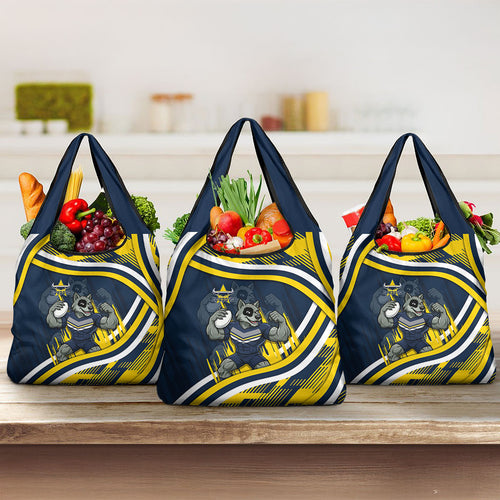 Cowboys Rugby Mascot Grocery Bag Fierce Athlete Graphic in Sports Style