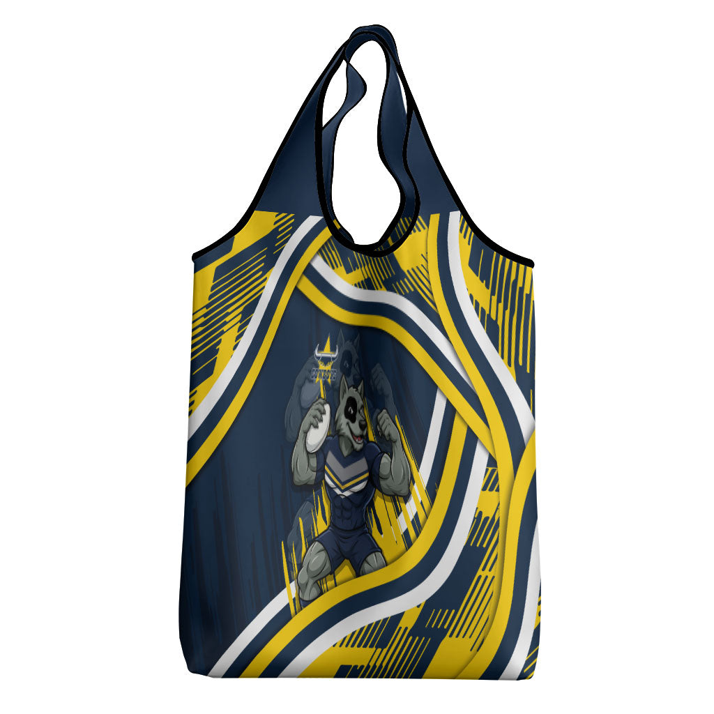 Cowboys Rugby Mascot Grocery Bag Fierce Athlete Graphic in Sports Style