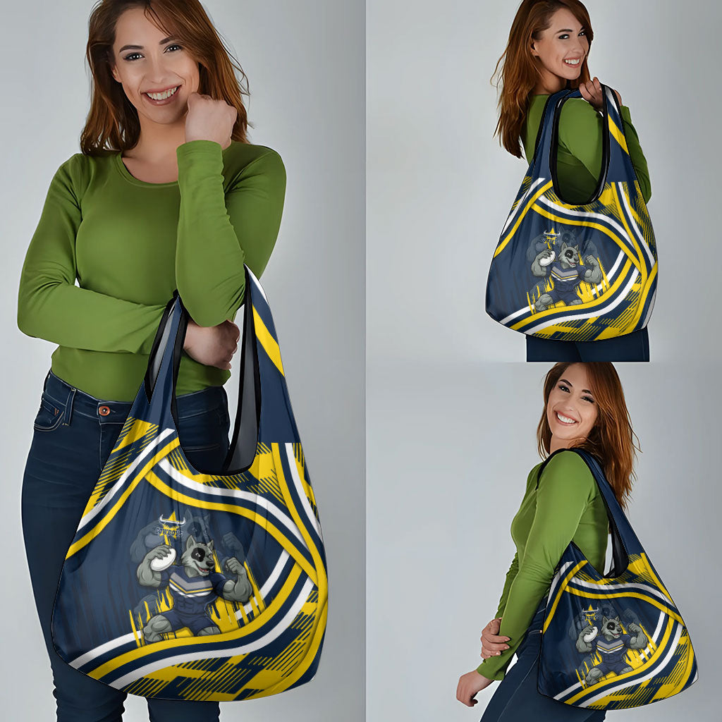 Cowboys Rugby Mascot Grocery Bag Fierce Athlete Graphic in Sports Style