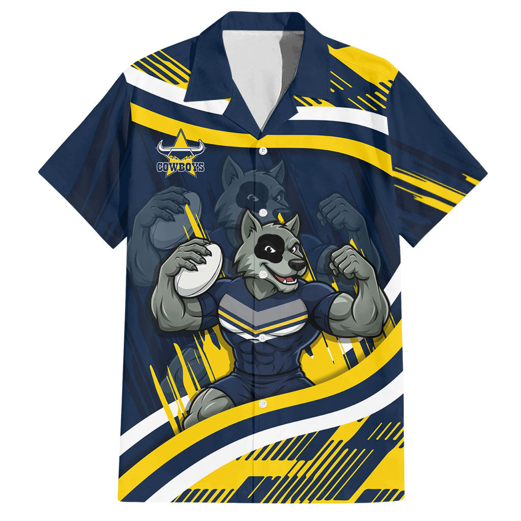 Cowboys Rugby Mascot Hawaiian Shirt Fierce Athlete Graphic in Sports Style