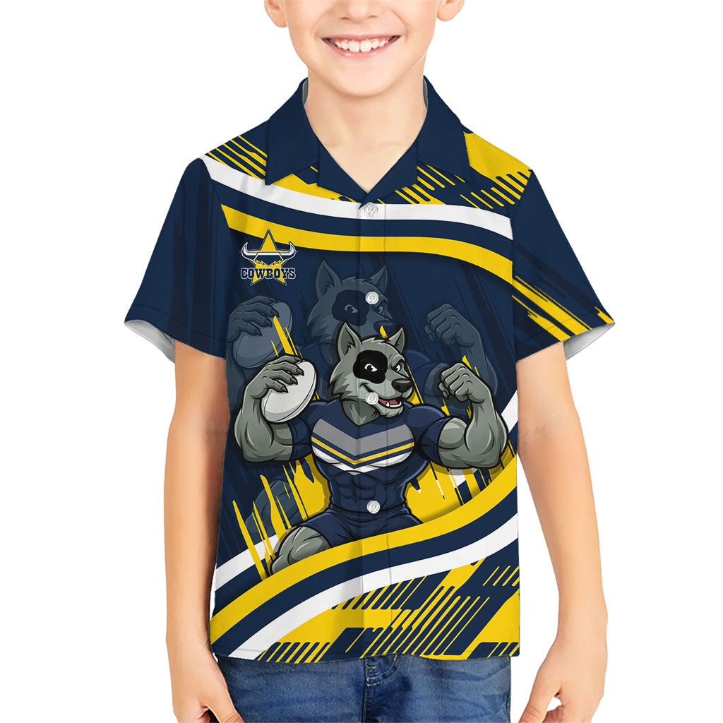 Cowboys Rugby Mascot Hawaiian Shirt Fierce Athlete Graphic in Sports Style