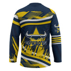 Cowboys Rugby Mascot Hockey Jersey Fierce Athlete Graphic in Sports Style