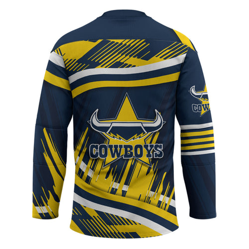 Cowboys Rugby Mascot Hockey Jersey Fierce Athlete Graphic in Sports Style
